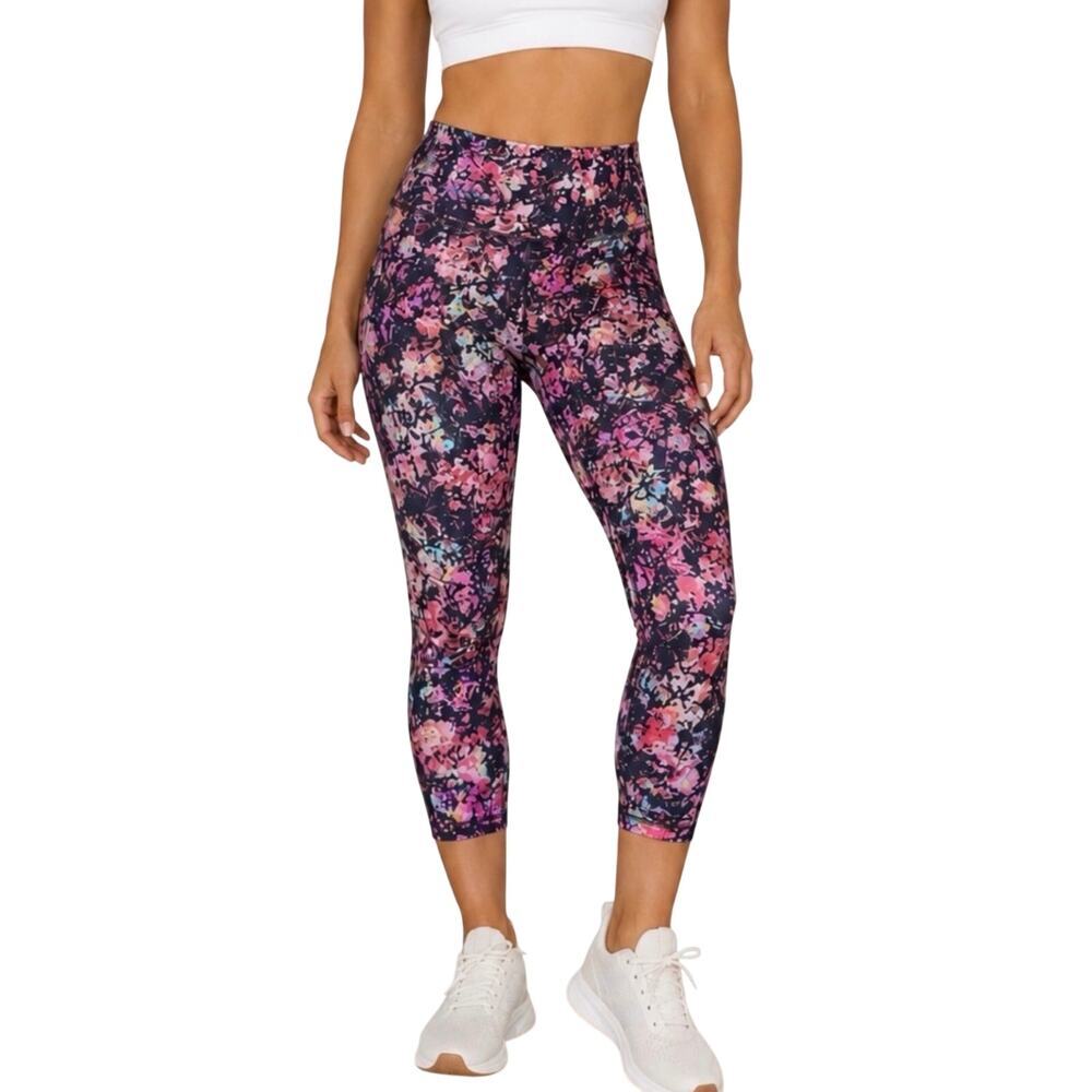 Lululemon Base Pace High-Rise Crop 23" Stencil Blossom Women’s Size 4 *W6BR4S